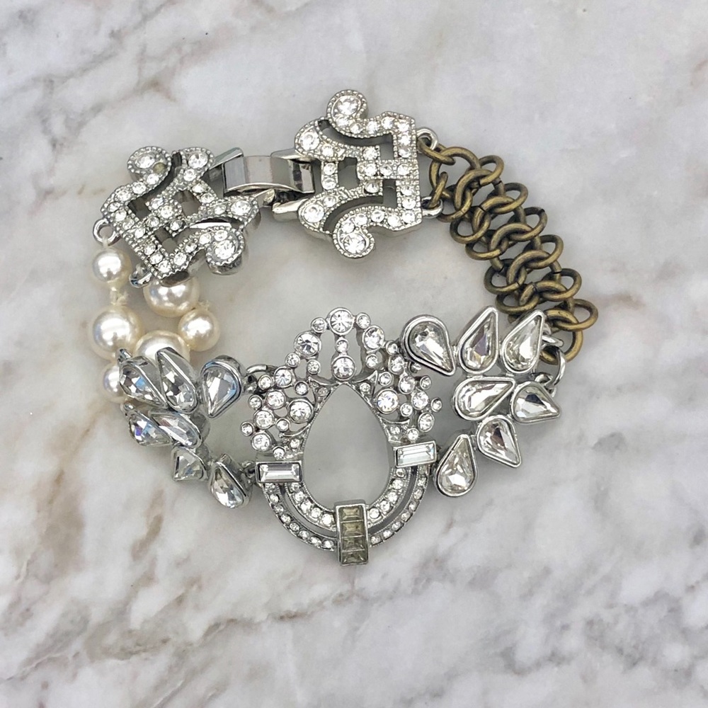 Chloe + Isabel Glam Crystal & Pearl Bracelet